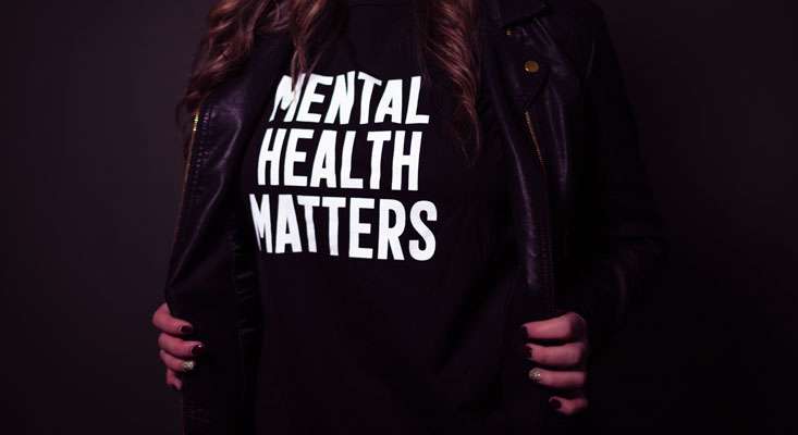 Mental Health Matters Logo on Black T-Shirt